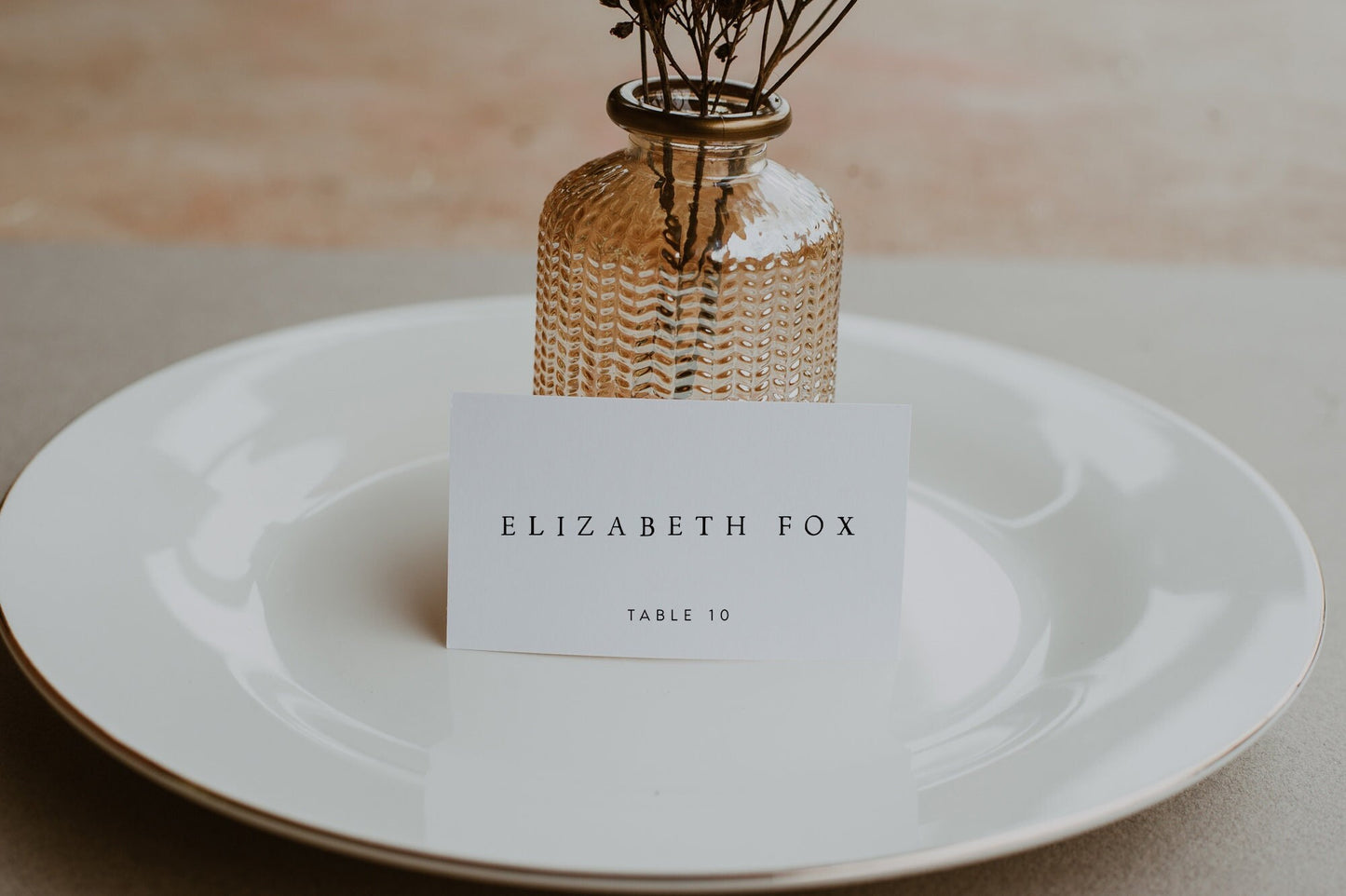 Elizabeth Minimalist Wedding Escort Card Template