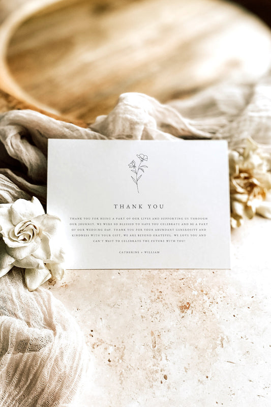 Catherine Botanical Thank You Card