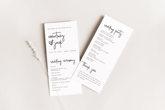 Courtney Printable Wedding Program Template