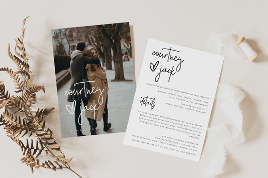 Courtney Minimalist Wedding Invitation Template