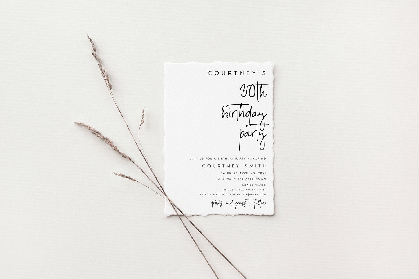 Courtney Birthday Invitation Template