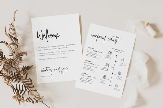 Courtney Wedding Itinerary Template Download