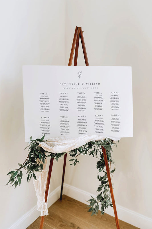 Catherine Botanical Seating Chart Template