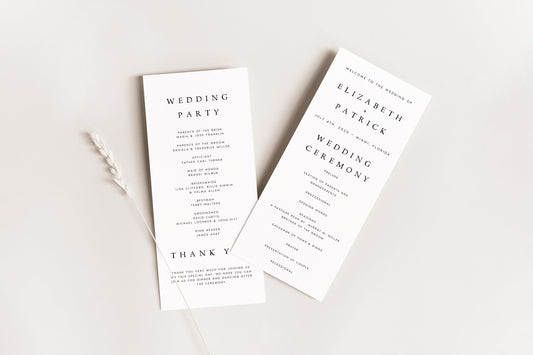 Elizabeth Wedding Ceremony Program Template