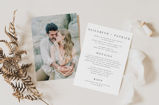 Elizabeth Minimalist Wedding Invitation Template