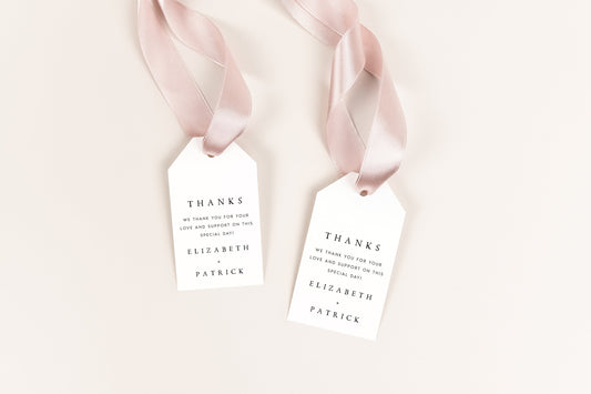 Elizabeth Wedding Favor Tag Template