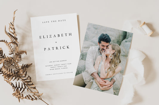 Elizabeth Double-Sided Save the Date Template