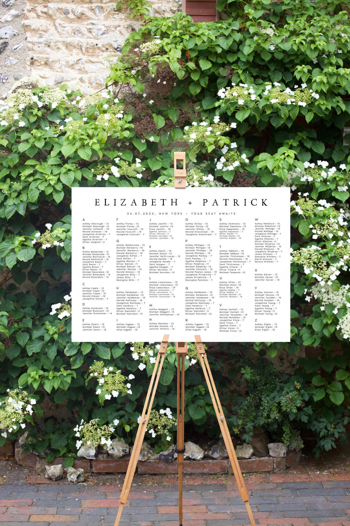 Elizabeth Simple Wedding Seating Chart Template