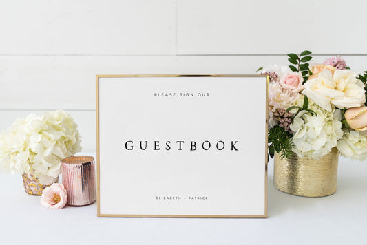 Elizabeth Elegant Guest Book Sign Template