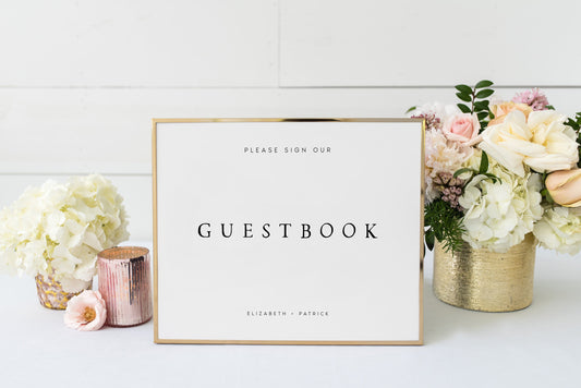 Elizabeth Please Sign Our Guestbook Sign Printable Sign Our Guestbook Template Wedding Guestbook Sign Instant Modern Minimalist Wedding Signage