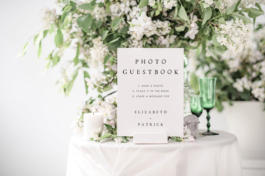 Elizabeth Minimalist Photo Guest Book Sign Template