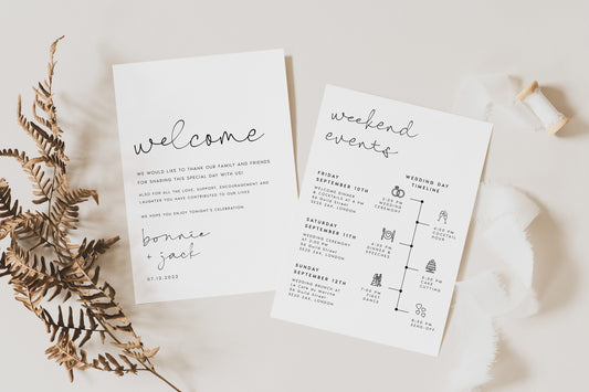 Bonnie Wedding Itinerary Template Download