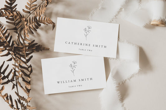 Catherine Minimalist Wedding Escort Card Template