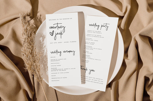 Courtney Printable Wedding Program Template