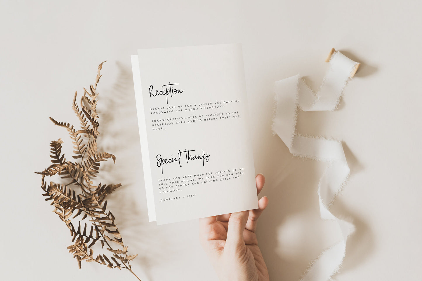 Courtney Minimal Foldable Wedding Program Template