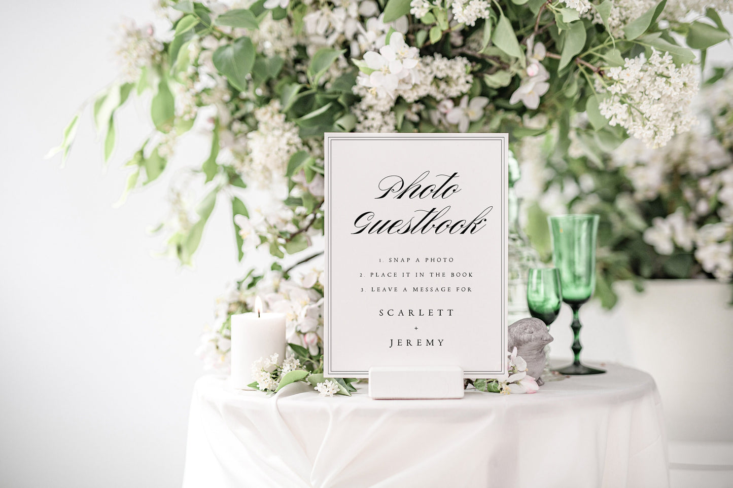 Scarlett Elegant Modern Wedding Photo Guestbook Sign Template