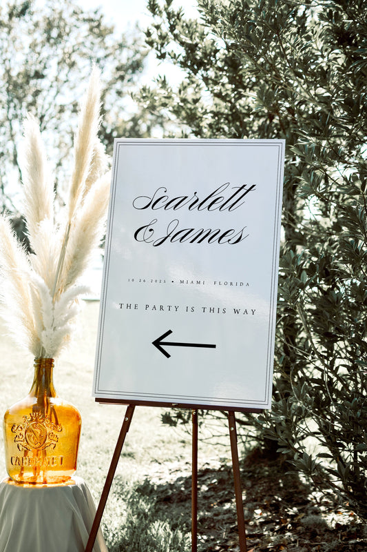 Scarlett Wedding Direction Sign Template