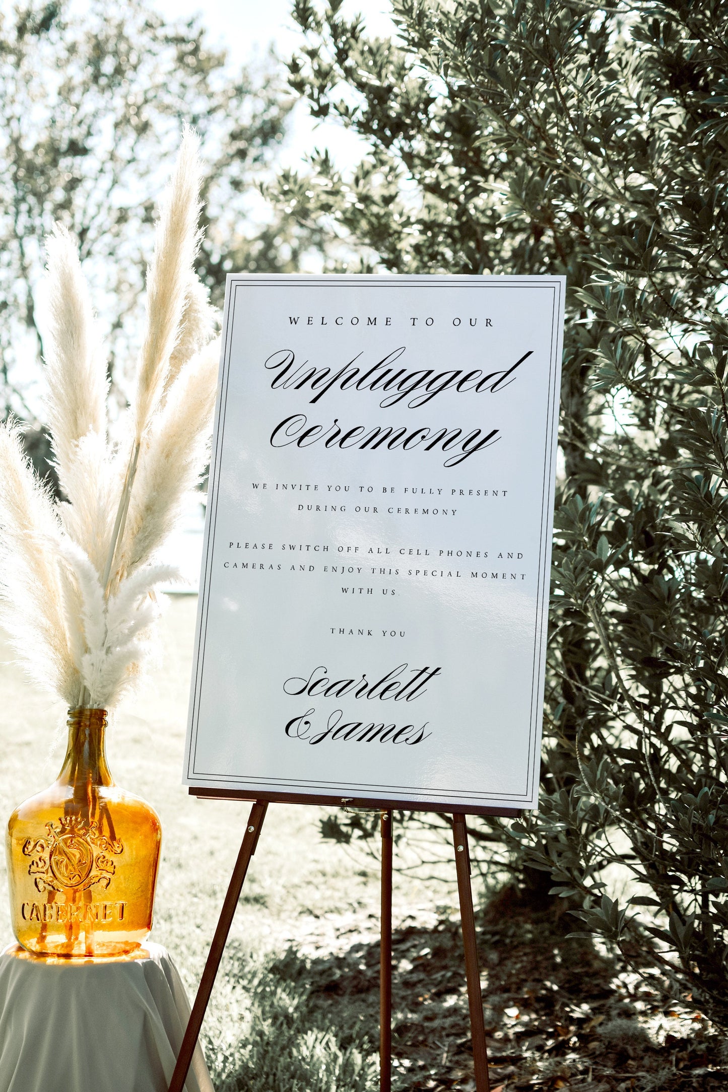 Scarlett Elegant Unplugged Wedding Sign Template Download