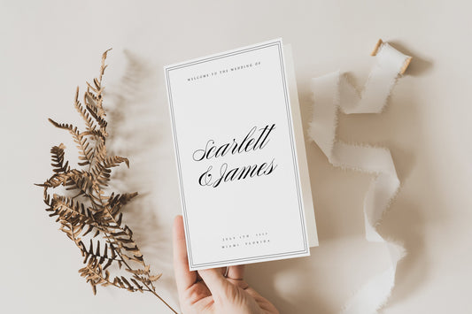 Scarlett Wedding Program Booklet Template