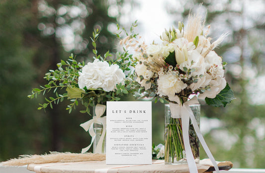 Elizabeth Modern Wedding Bar Menu Template