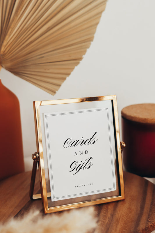 Scarlett Elegant Cards and Gifts Sign Template