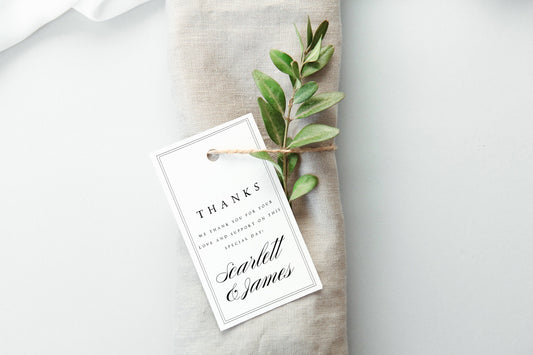 Scarlett Elegant Wedding Tag Template Download