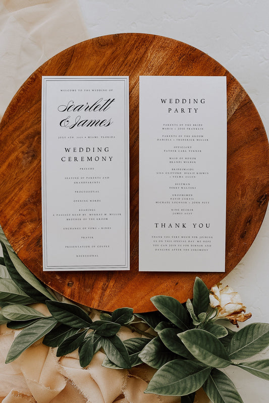 Scarlett Classic Wedding Program Template