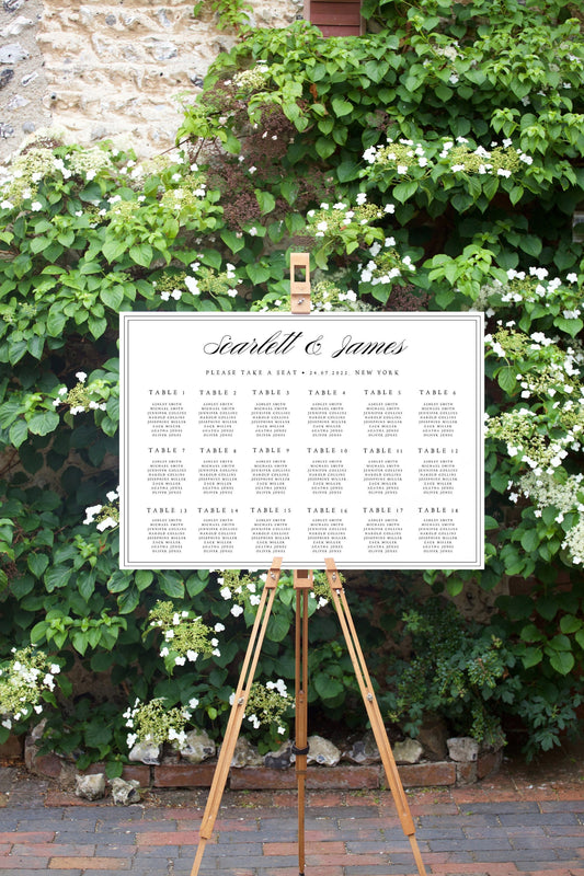 Scarlett Simple Wedding Seating Chart Template