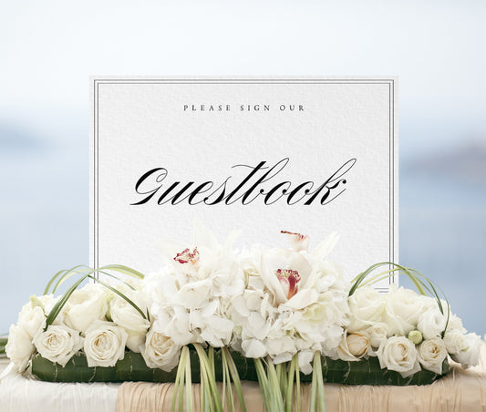 Scarlett Elegant Guest Book Sign Template