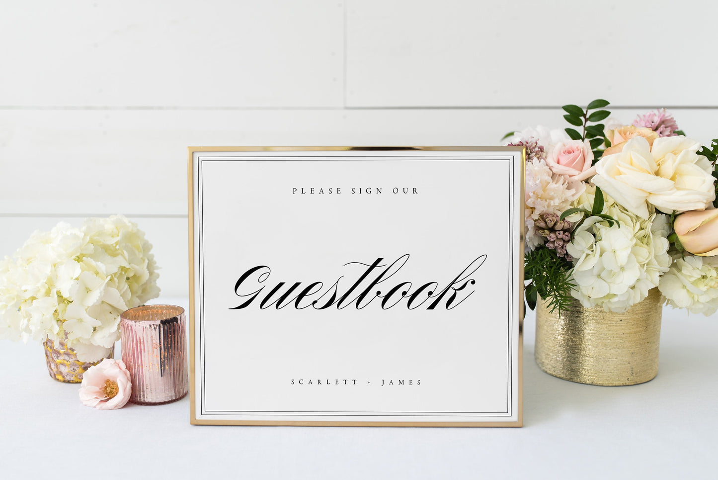 Scarlett Elegant Guest Book Sign Template