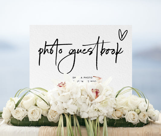 Kathryn Editable Modern Wedding Photo Guestbook Sign Template