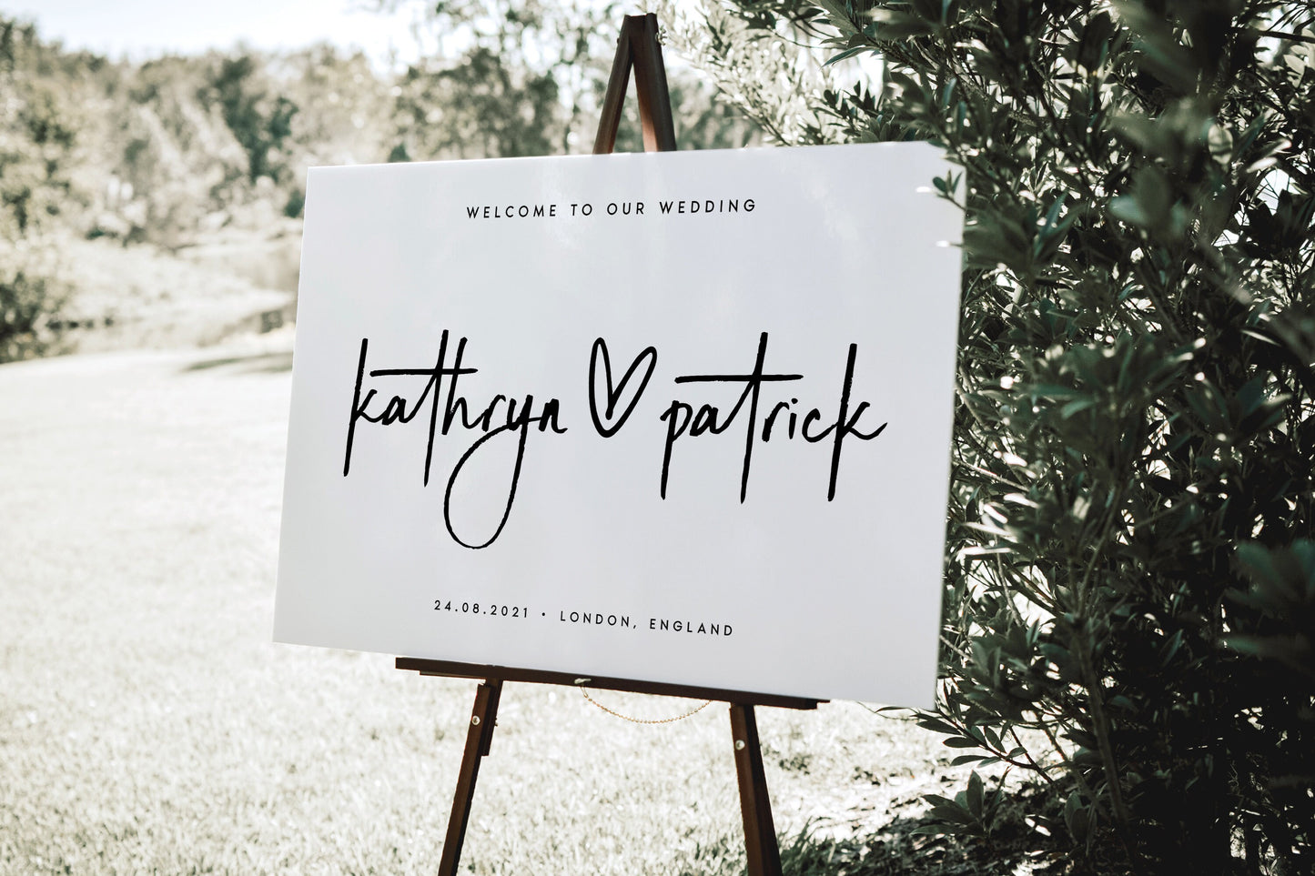 Kathryn Minimalist Wedding Welcome Sign