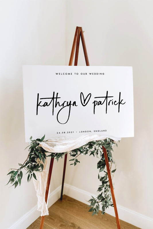 Kathryn Minimalist Wedding Welcome Sign