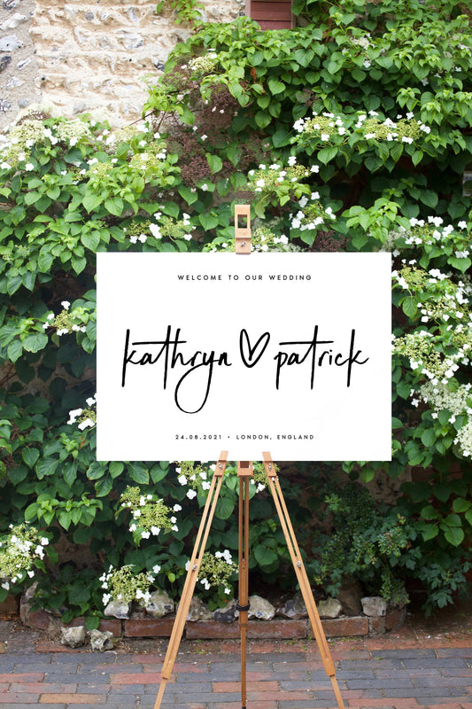 Kathryn Minimalist Wedding Welcome Sign