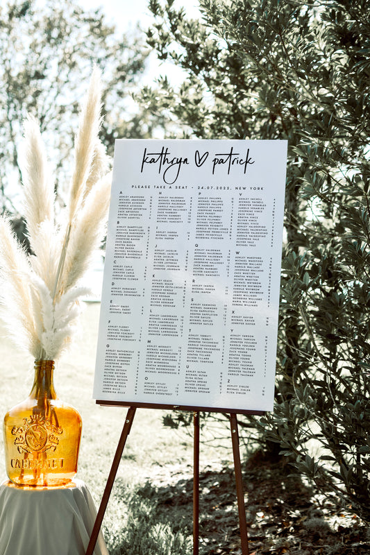 Kathryn Alphabetical Wedding Seating Chart Template