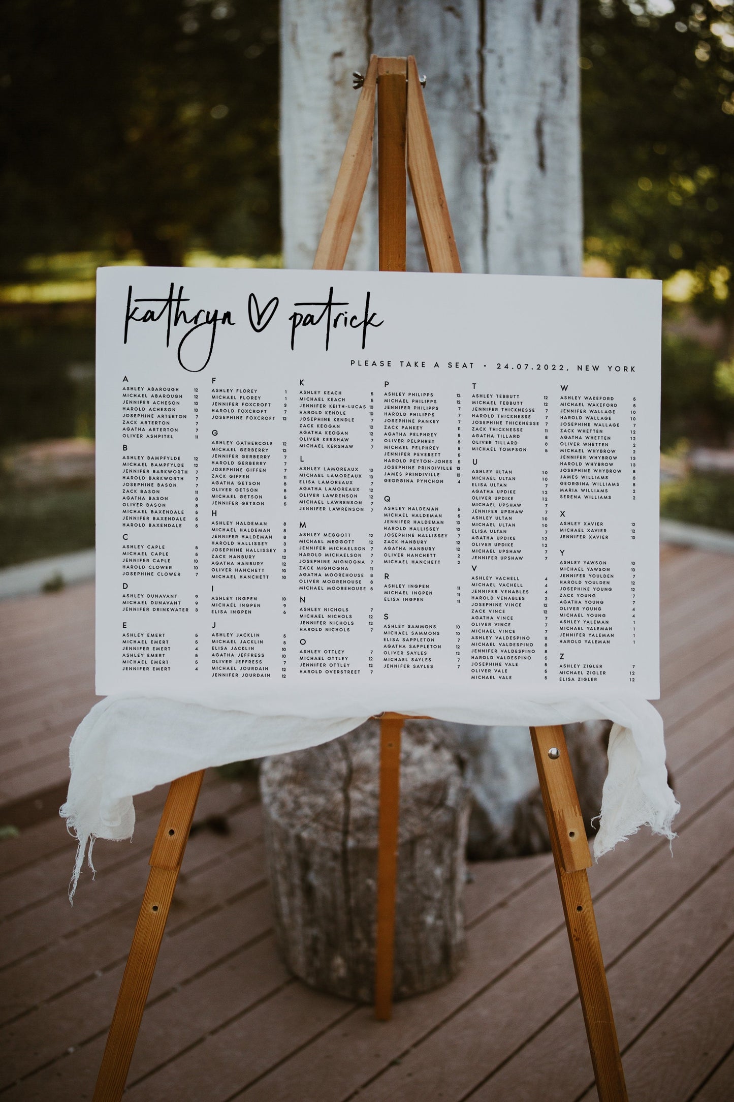 Kathryn Modern Seating Chart Template