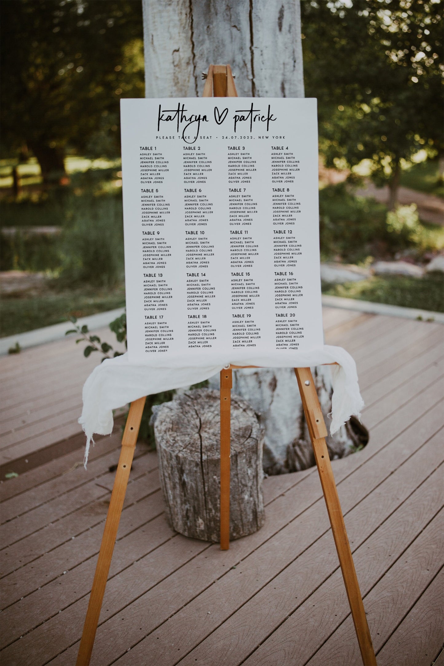 Kathryn Minimalist Seating Chart Template