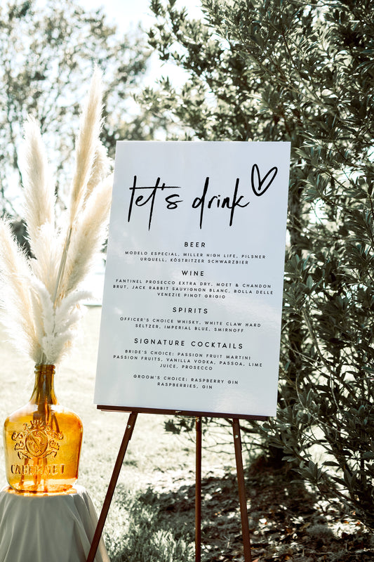 Kathryn Editable Wedding Bar Menu Sign