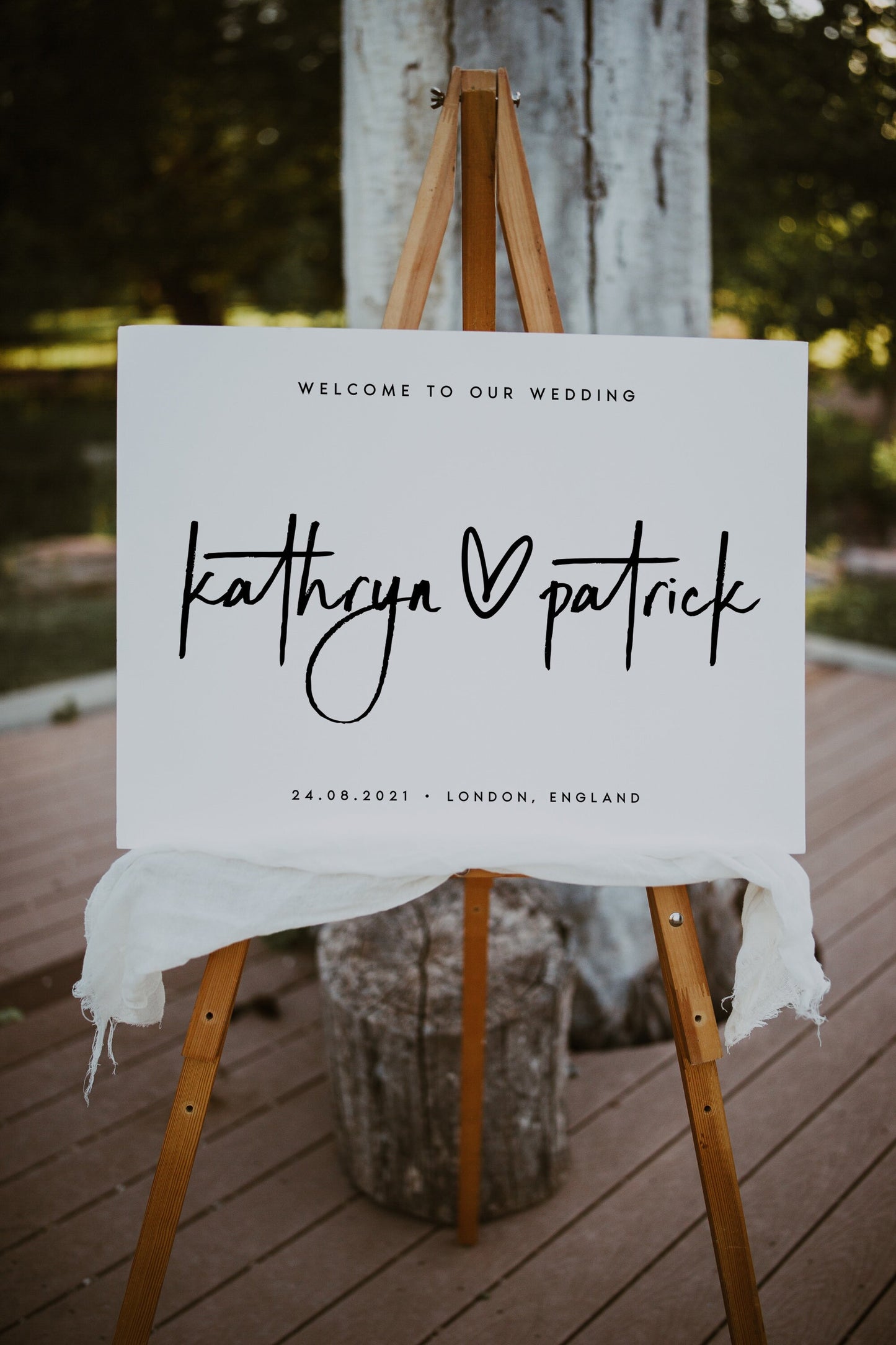 Kathryn Minimalist Wedding Welcome Sign