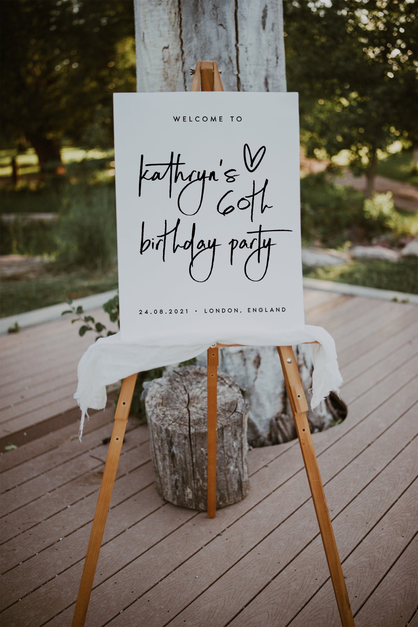 Kathryn Modern Calligraphy Birthday Welcome Sign Template