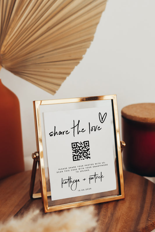 Kathryn Share the Love QR Code Sign Template