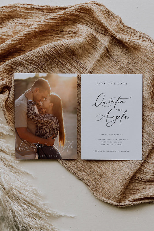 Quentin Modern Minimal Save the Date Template