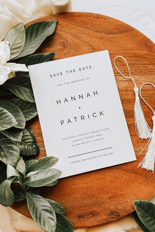 Hannah Minimalist Save the Date TEMPLATE