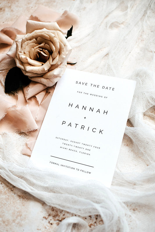 Hannah Minimalist Save the Date Template