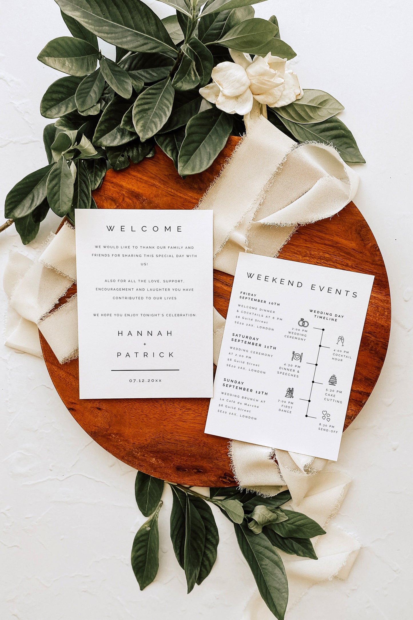 Hannah Modern Welcome Letter & Timeline Template