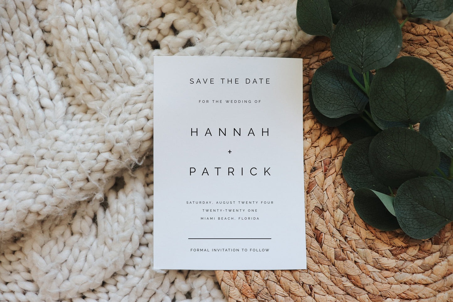 Hannah Minimalist Save the Date TEMPLATE