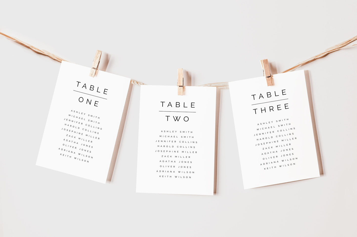 Hannah Minimalist Wedding Seating Card Template