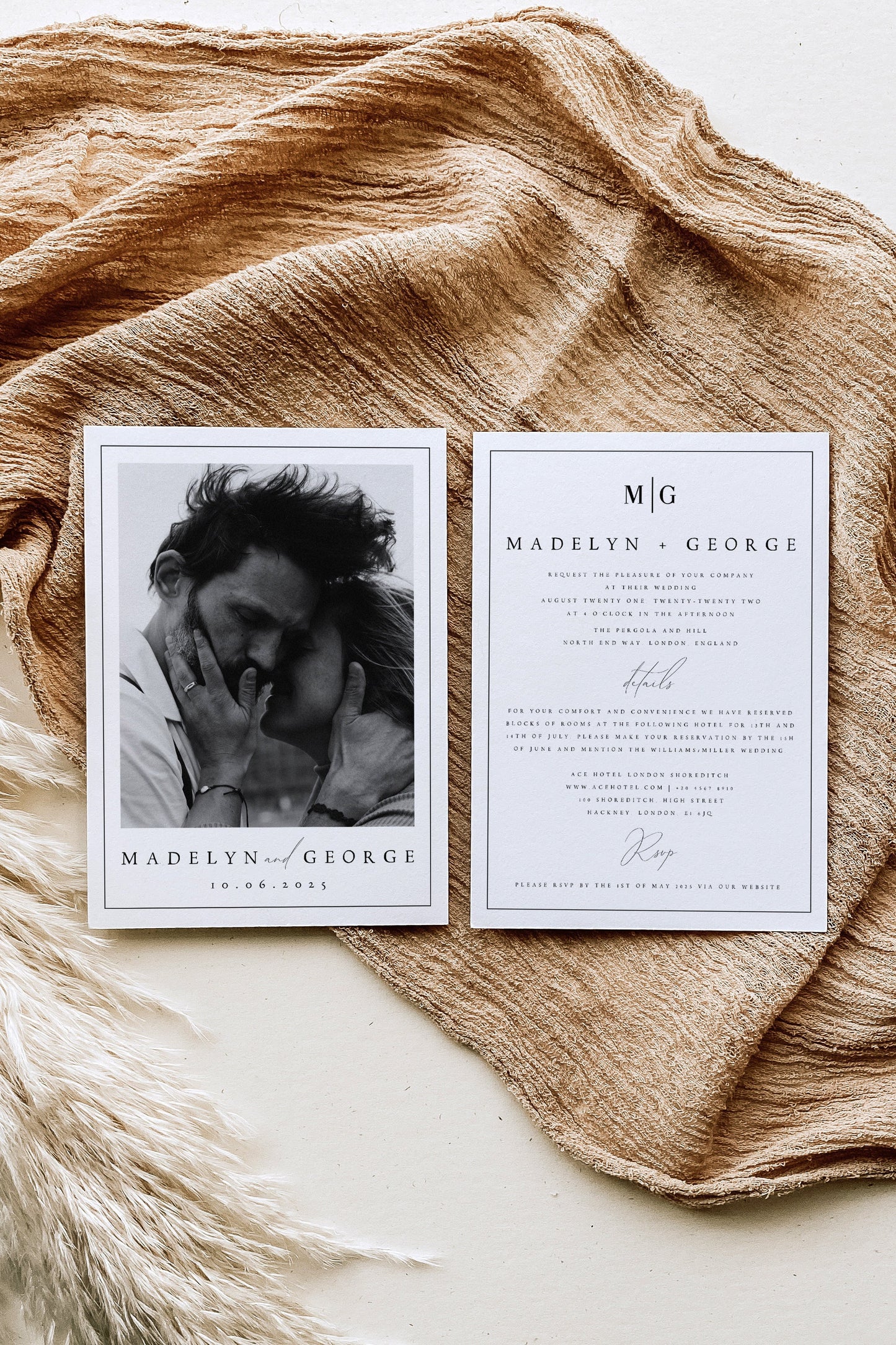 Madelyn Minimalist Photo Wedding Invitation Template