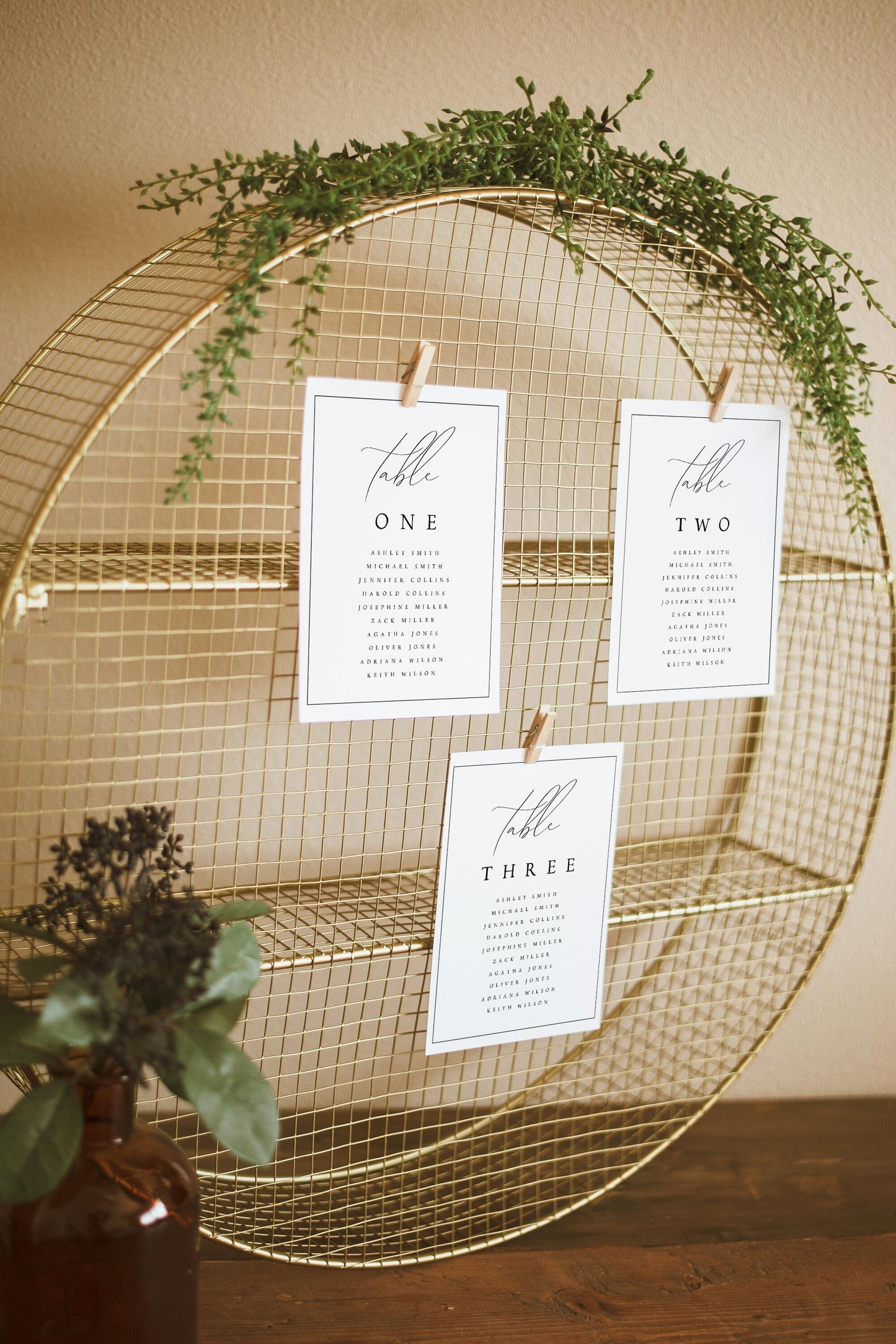 Madelyn Minimalist Wedding Seating Card Template