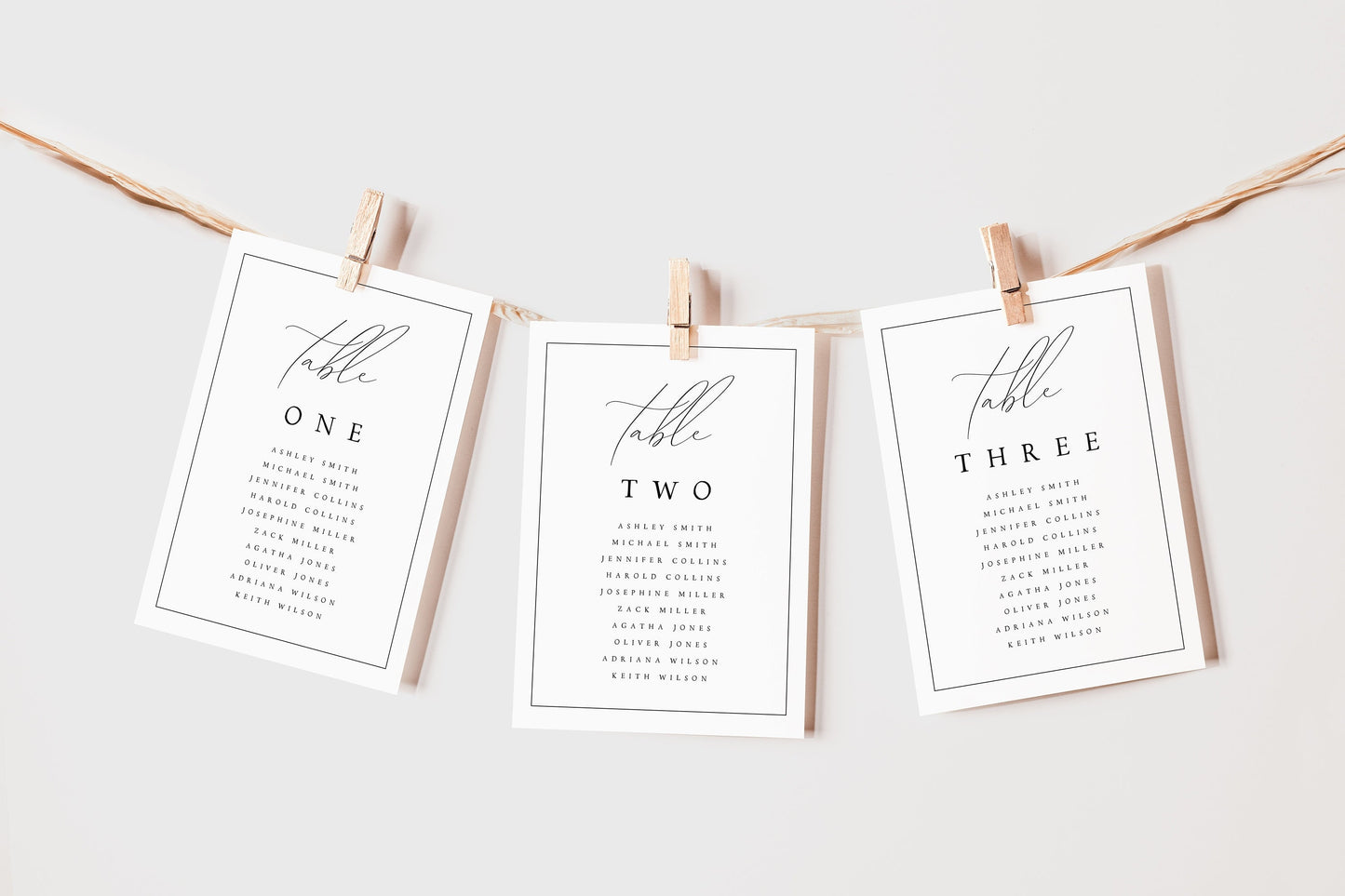 Madelyn Minimalist Wedding Seating Card Template